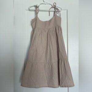 Little girls tiered adjustable shoulder tie dress